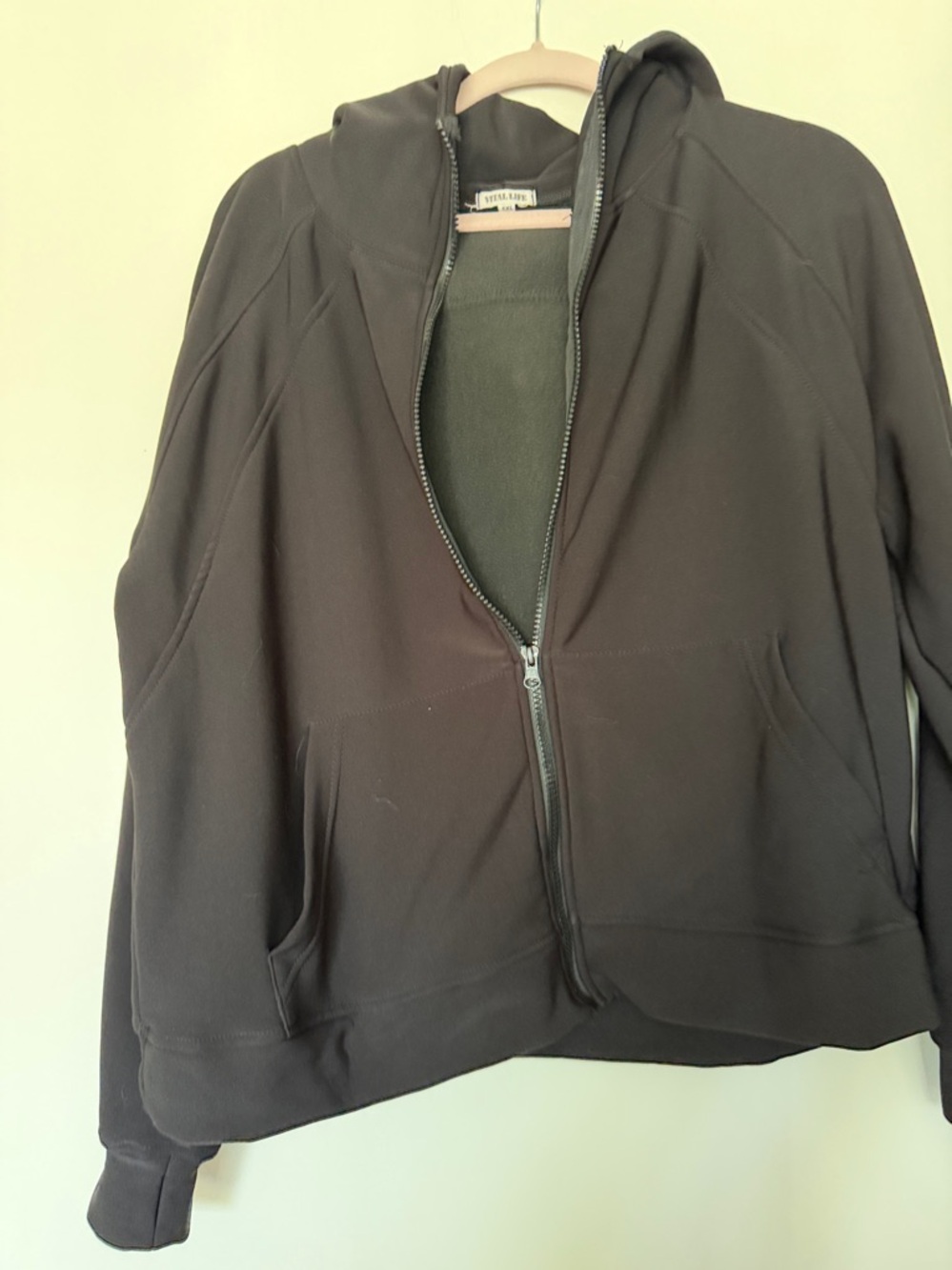 Vital  life Women's Black Zip-Up Bomber Hoodie